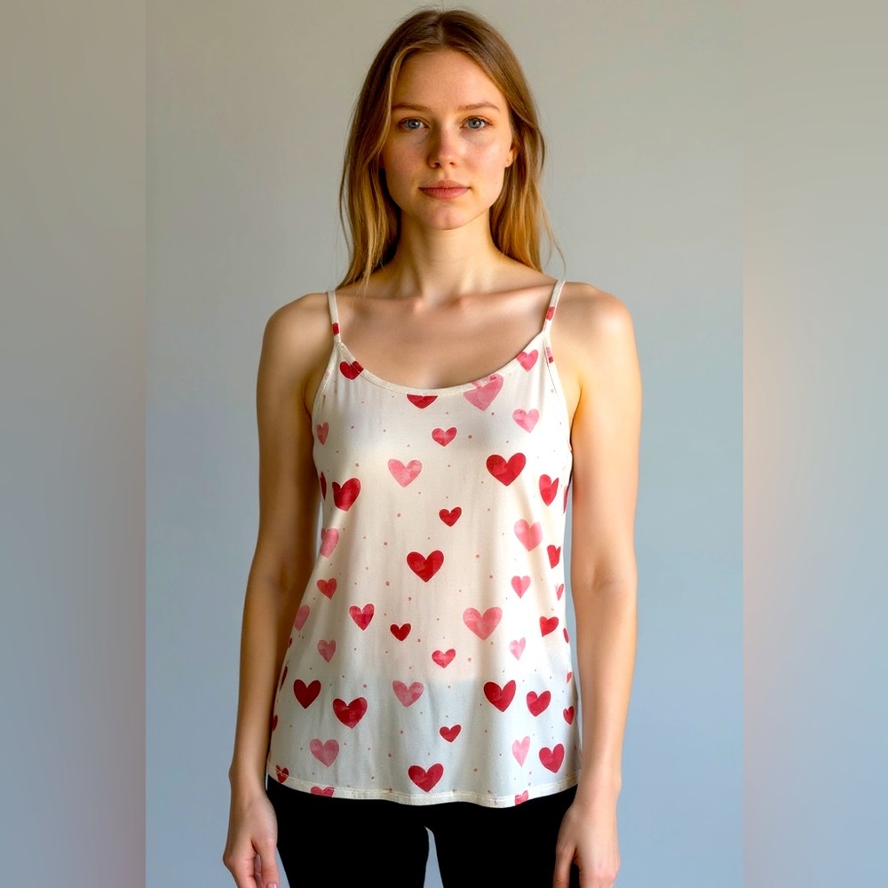 Soma Pink Heart Print Sleep Camisole XL